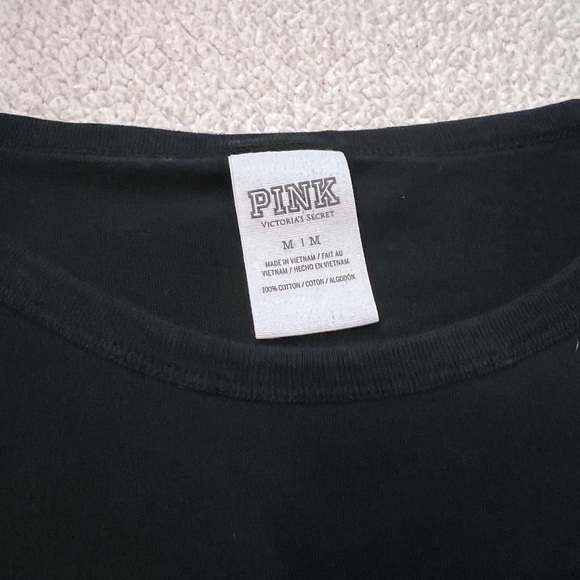 Victoria’s Secret Pink Black Sequined 3/4 Length Top - Picture 10 of 11